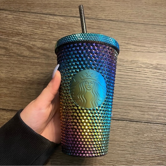 - NWT RARE oil slick studded iridescent grande Starbucks tumbler - Picture 1 of 5